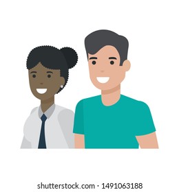 Couple of woman and man cartoon design, Relationship love romance holiday and together theme Vector illustration