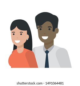 Couple of woman and man cartoon design, Relationship love romance holiday and together theme Vector illustration