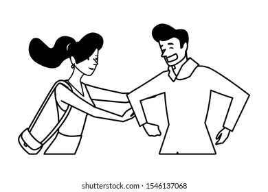 Couple of woman and man design, Relationship love romance holiday and together theme Vector illustration