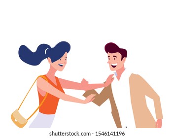 Couple of woman and man design, Relationship love romance holiday and together theme Vector illustration