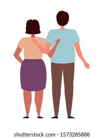 Couple of woman and man design, Relationship love romance holiday and together theme Vector illustration