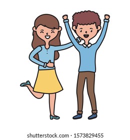 Couple of woman and man design, Relationship love romance holiday and together theme Vector illustration