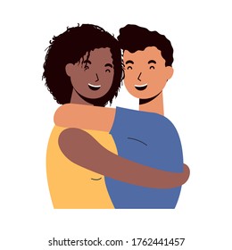 Couple of woman and man design, Relationship love and romance theme Vector illustration