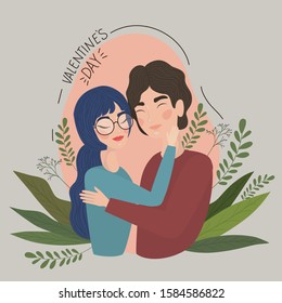 Couple of woman and man drawing design, Relationship valentines day love romance holiday and together theme Vector illustration