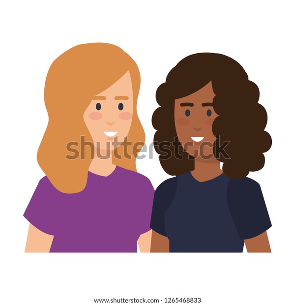 Couple Women Characters Stock Vector Royalty Free 1265468833 Shutterstock 