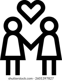 A couple of women holding hands symbol for templates.