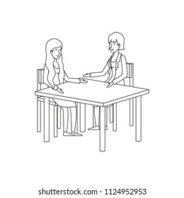 couple of women in the table characters