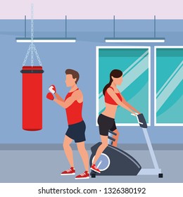 couple working out in the gym