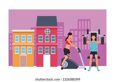 couple working out in the gym