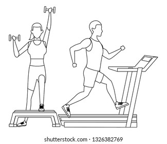 couple working out in the gym