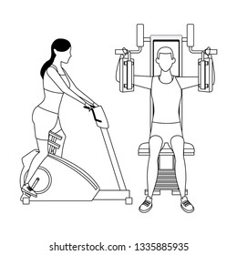 couple working out in the gym