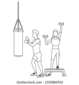 couple working out in the gym