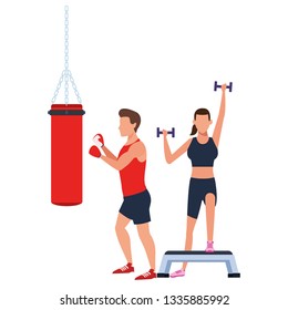 couple working out in the gym