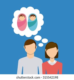 couple yearning children design, vector illustration eps10 graphic 