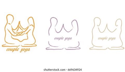 Couple yoga logos