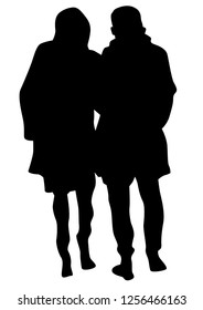 Couple of young guy and girl on white background