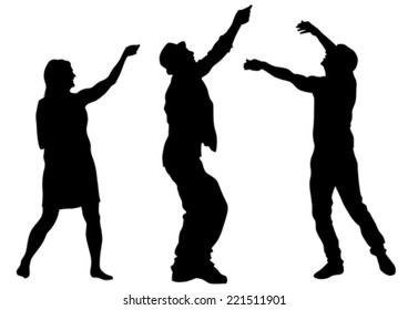 Couple of young guy and girl on white background