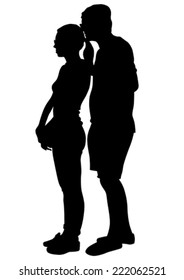 Couple of young guy and girl on white background
