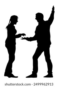 Couple of young guy and girl on white background