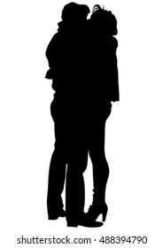 Couple of young guy and girl on white background