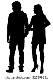Couple of young guy and girl on white background