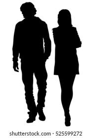 Couple of young guy and girl on white background