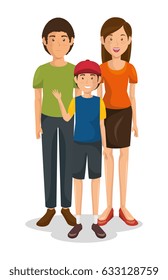 Couple of young parents with son
