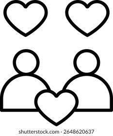 Couplegoals Vector Line Icon Design