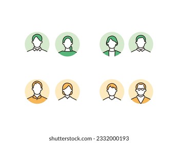 couples circle background icon set. people of all ages