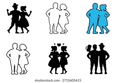 Parejas bailando y celebrando cerveza de celebración