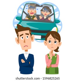 Couple's Face Worried About Parents Driving