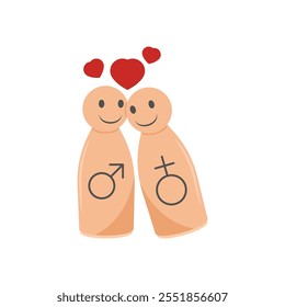 Parejas Icono plano, Ilustración vectorial