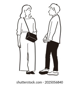 
Couple's good friend date Vector material with a simple design