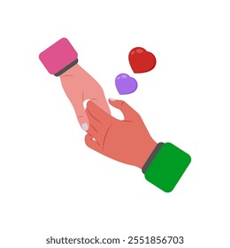 Paar Hand flach Symbol, Vektorgrafik