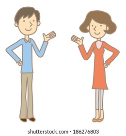 Couples have a conversation