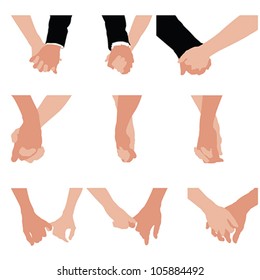 Couples holding hands, vector
Isolated on white