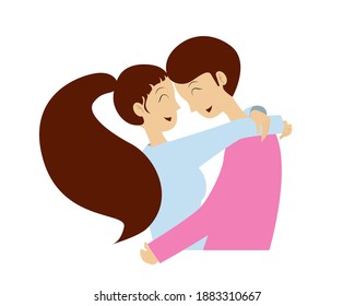 Couples hug on Valentine's Day and they are in love for each other.