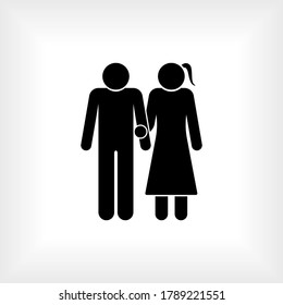 Couples Icon. Harmony Family Symbol - Vector.