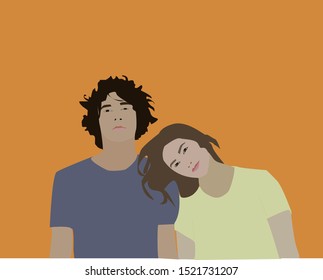 Couples, illustration, vector on white background.