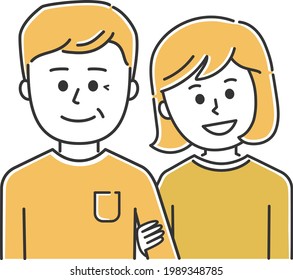 Couples With A Large Age Gap. Vector Illustration Isolated On White Background.