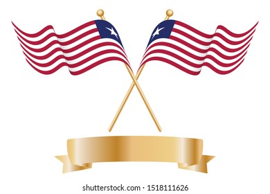 The couples Liberia flag for celebration