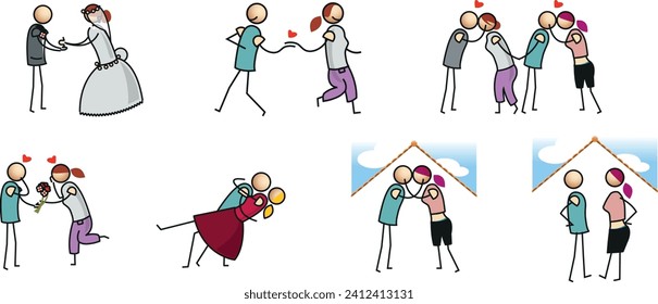 Couples lifestyle, valentines day, vector