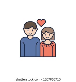couples in love cartoon icon. Element of family icon for mobile concept and web apps. Cartoon couples in love icon can be used for web and mobile