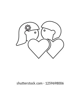 couples in love icon. Element of Family for mobile concept and web apps icon. Thin line icon for website design and development, app development