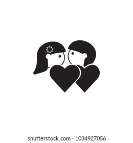 couples in love icon. Illustration of family values icon. Premium quality graphic design. Signs and symbols icon for websites, web design, mobile app on white background