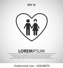 couples love icon. couples love vector illustration