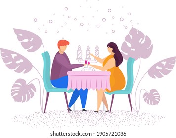 Couples in love. Romantic meeting on the street. Date on the bench. Romantic dinner. Valentine day.