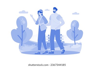 Couple's New City Exploration for Memories