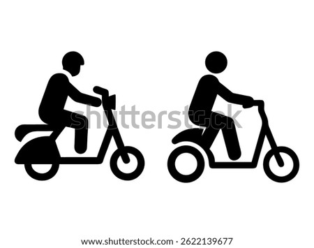 Couples Riding Various Motorized Vehicles Silhouettes, Silhouette illustration of couples riding scooters and Motorcycles and Scooters, motorcycle, scooter, rider, person, icon, symbol, graphic, trans
