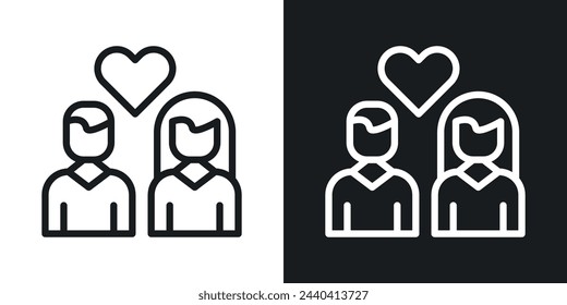 Couple's Romance and Dating Icons. Boyfriend and Girlfriend Interaction Symbols